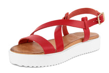 Carica l'immagine nel visualizzatore di Gallery, Sandali platform Donna in Pelle Rosso