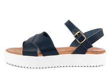 Carica l'immagine nel visualizzatore di Gallery, Sandali platform Donna in Pelle Blu