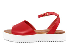 Carica l'immagine nel visualizzatore di Gallery, Sandali platform Donna in Pelle Rosso