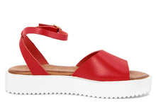 Carica l'immagine nel visualizzatore di Gallery, Sandali platform Donna in Pelle Rosso