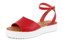 Carica l'immagine nel visualizzatore di Gallery, Sandali platform Donna in Pelle Rosso