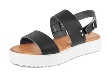 Carica l'immagine nel visualizzatore di Gallery, Sandali platform Donna in Pelle Nero