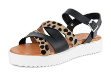 Carica l'immagine nel visualizzatore di Gallery, Sandali platform Donna in Pelle Nero