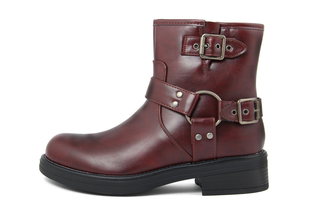 Stivaletti Biker Donna colore Bordeaux