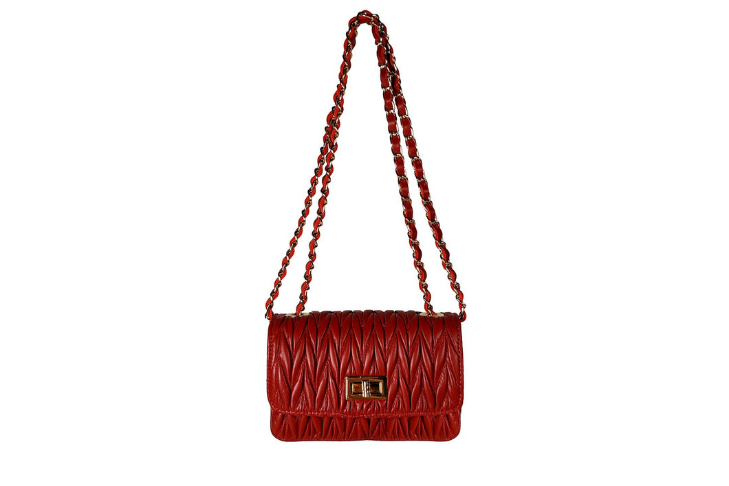 Borsa Donna in vera pelle Made in Italy colore Rosso