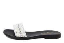 Carica l&#39;immagine nel visualizzatore di Gallery, Sandali flat Donna in Tessuto Bianco
