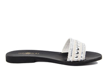 Carica l&#39;immagine nel visualizzatore di Gallery, Sandali flat Donna in Tessuto Bianco
