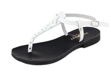 Carica l&#39;immagine nel visualizzatore di Gallery, Sandali flat Donna in Pelle Bianco
