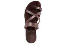 Carica l&#39;immagine nel visualizzatore di Gallery, Sandali flat Donna in Pelle Marrone
