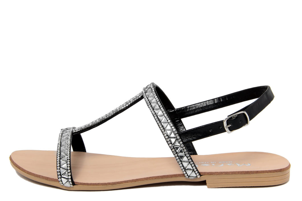 Sandali flat Donna in Sintetico Nero
