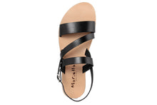 Carica l&#39;immagine nel visualizzatore di Gallery, Sandali flat Donna in Pelle Nero
