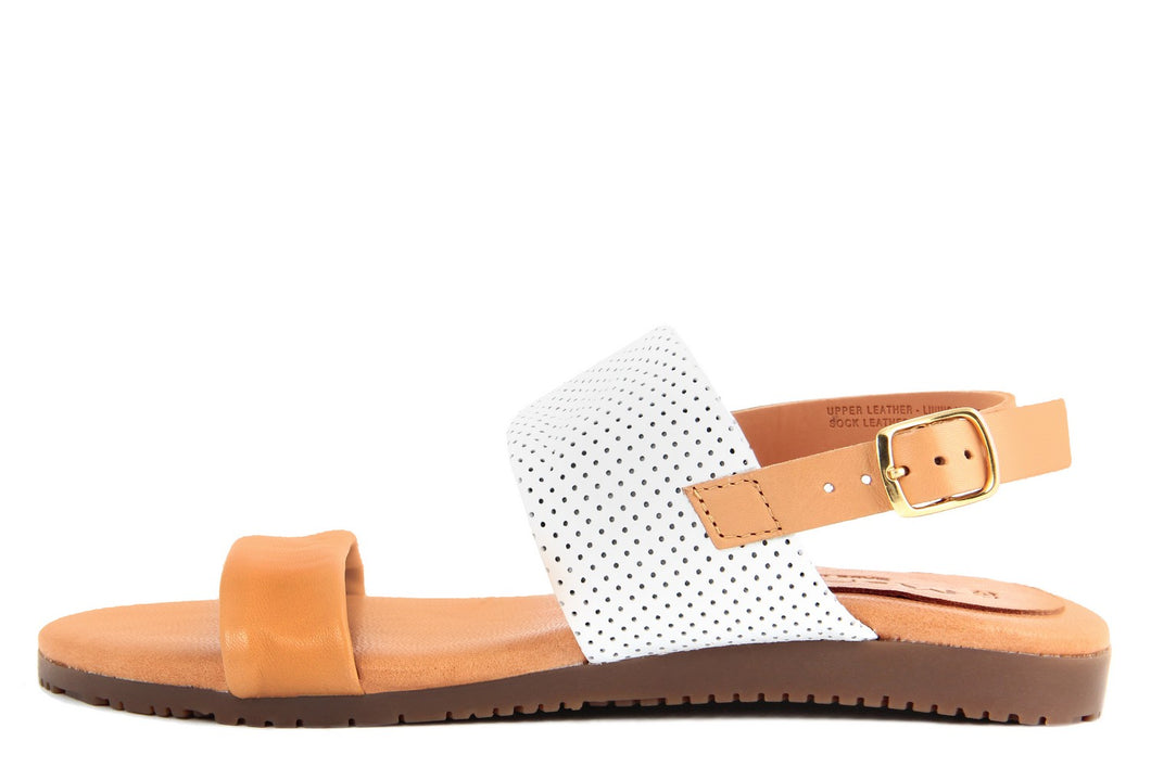 Sandali flat Donna in Pelle Cuoio