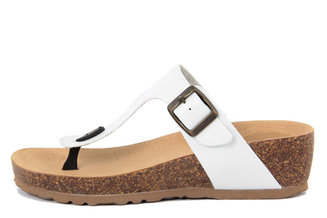 Sandali flat Donna in Sintetico Bianco
