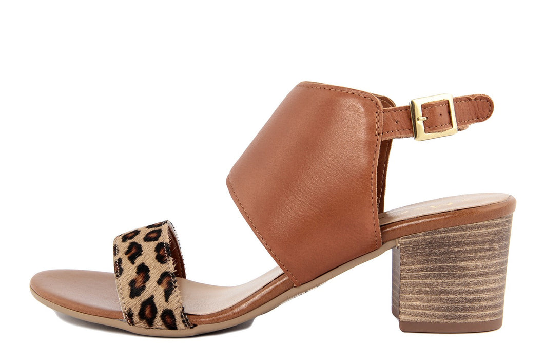 Sandali con tacco Donna in Pelle Marrone