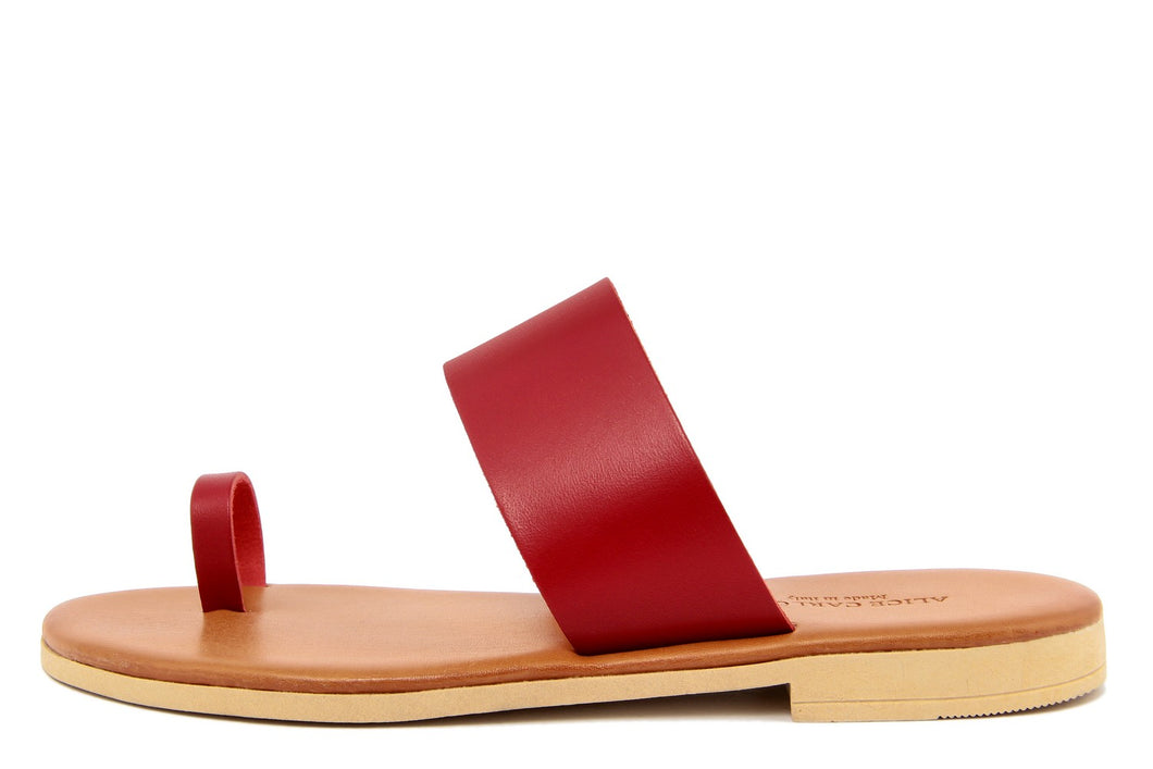 Sandali flat Donna in Pelle Rosso