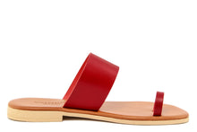 Carica l&#39;immagine nel visualizzatore di Gallery, Sandali flat Donna in Pelle Rosso
