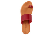 Carica l&#39;immagine nel visualizzatore di Gallery, Sandali flat Donna in Pelle Rosso
