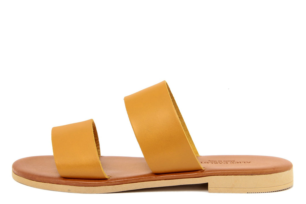 Sandali flat Donna in Pelle Giallo