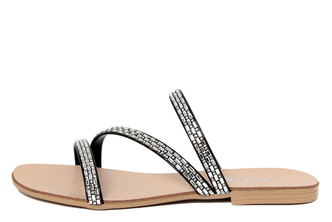 Sandali flat Donna in Sintetico Nero