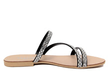 Carica l&#39;immagine nel visualizzatore di Gallery, Sandali flat Donna in Sintetico Nero
