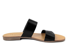 Carica l&#39;immagine nel visualizzatore di Gallery, Sandali flat Donna in Pelle Nero
