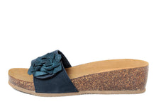 Carica l&#39;immagine nel visualizzatore di Gallery, Sandali flat Donna in Pelle Blu
