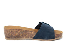 Carica l&#39;immagine nel visualizzatore di Gallery, Sandali flat Donna in Pelle Blu
