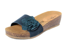 Carica l&#39;immagine nel visualizzatore di Gallery, Sandali flat Donna in Pelle Blu
