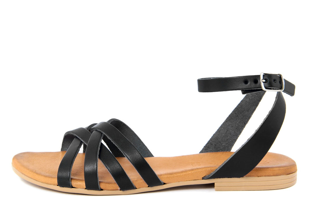 Sandali flat Donna in Pelle Nero