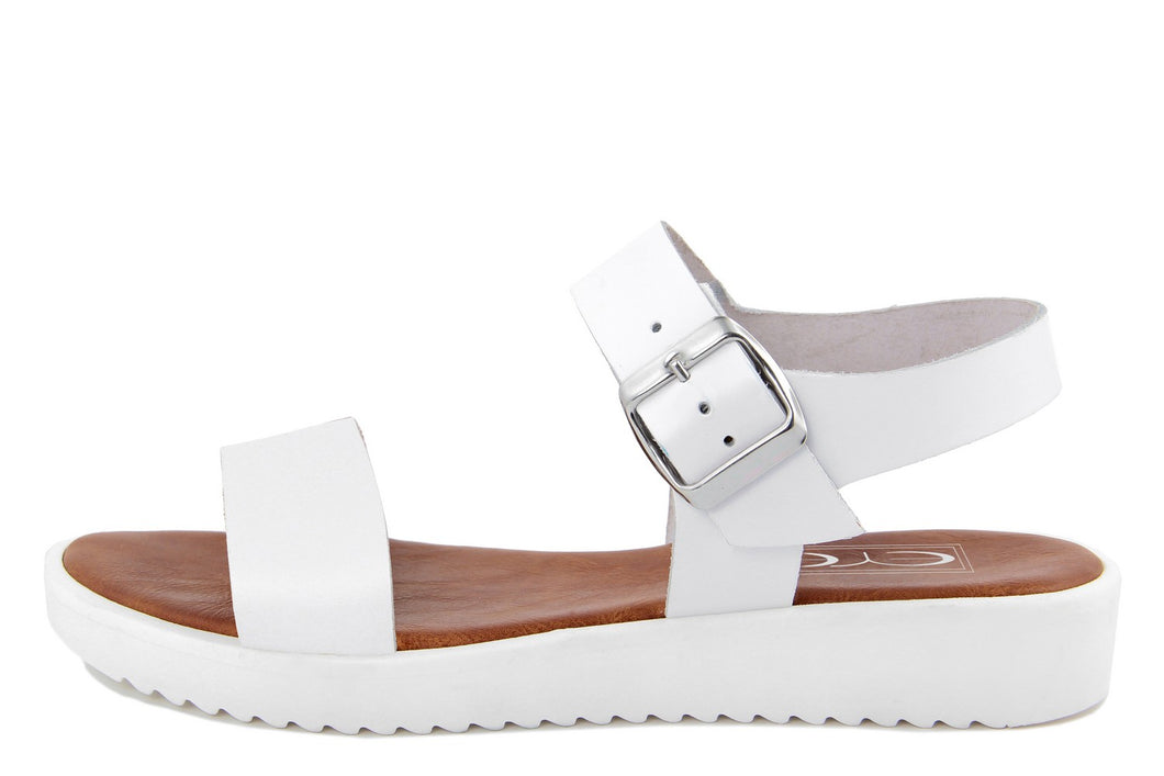 Sandalo platform in Pelle Bianco