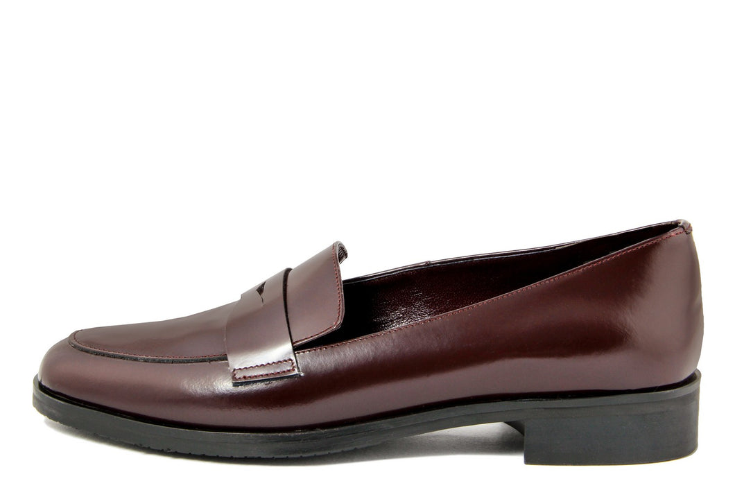 Mocassino Donna in Pelle Bordeaux