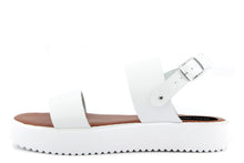 Carica l&#39;immagine nel visualizzatore di Gallery, Sandali Platform Made in Italy in pelle colore Bianco
