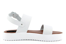 Carica l&#39;immagine nel visualizzatore di Gallery, Sandali Platform Made in Italy in pelle colore Bianco
