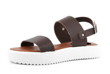 Carica l&#39;immagine nel visualizzatore di Gallery, Sandali Platform Made in Italy in pelle colore Marrone
