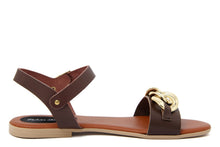 Carica l&#39;immagine nel visualizzatore di Gallery, Sandali Flat Made in Italy in pelle colore Marrone
