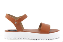 Carica l&#39;immagine nel visualizzatore di Gallery, Sandali Platform Made in Italy in pelle colore Marrone
