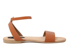 Carica l&#39;immagine nel visualizzatore di Gallery, Sandali Flat Made in Italy in pelle colore Marrone
