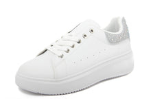 Carica l&#39;immagine nel visualizzatore di Gallery, Sneakers Donna colore Bianco/Argento Glitter
