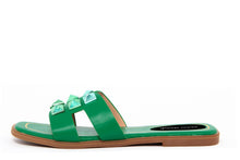 Carica l&#39;immagine nel visualizzatore di Gallery, Sandali flat Donna colore Verde
