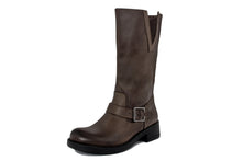 Carica l&#39;immagine nel visualizzatore di Gallery, Stivale flat Donna in Pelle Marrone
