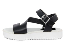 Carica l&#39;immagine nel visualizzatore di Gallery, Sandali platform Donna in Pelle Nero

