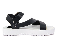 Carica l&#39;immagine nel visualizzatore di Gallery, Sandali platform Donna in Pelle Nero
