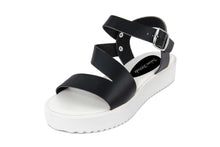 Carica l&#39;immagine nel visualizzatore di Gallery, Sandali platform Donna in Pelle Nero
