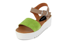 Carica l&#39;immagine nel visualizzatore di Gallery, Sandali platform Donna in Pelle Verde
