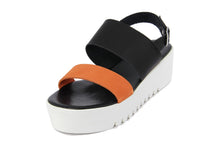 Carica l&#39;immagine nel visualizzatore di Gallery, Sandali platform Donna in Pelle Arancio
