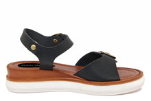 Carica l&#39;immagine nel visualizzatore di Gallery, Sandali platform Donna in Pelle Nero
