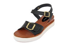 Carica l&#39;immagine nel visualizzatore di Gallery, Sandali platform Donna in Pelle Nero
