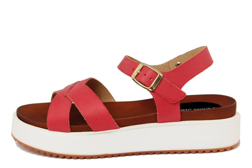 Sandali platform Donna in Pelle Rosso