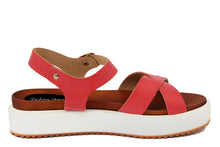 Carica l&#39;immagine nel visualizzatore di Gallery, Sandali platform Donna in Pelle Rosso
