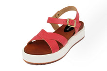 Carica l&#39;immagine nel visualizzatore di Gallery, Sandali platform Donna in Pelle Rosso
